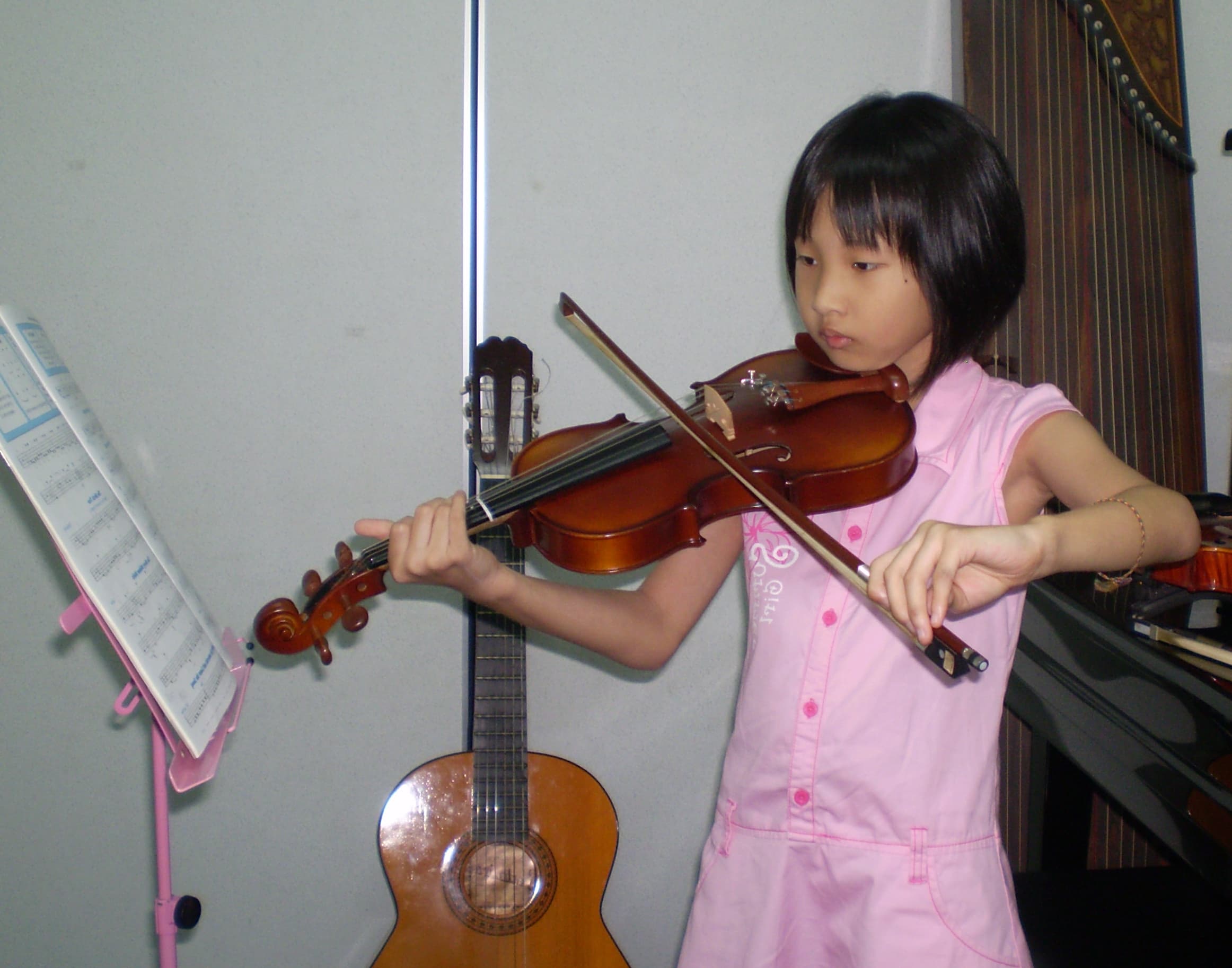 Playing violin